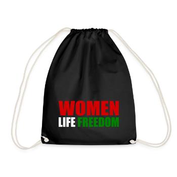 Women life freedom - Drawstring Bag - black - Front