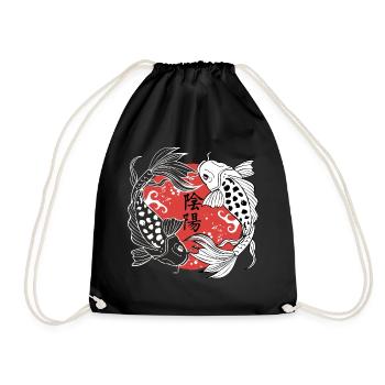 Koi Yin und Yang - Turnbeutel - Schwarz - Vorne