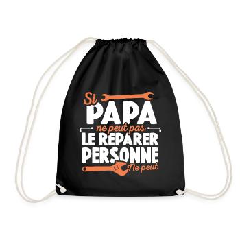 Papa Bricoleur Si Papa Ne Peut Pas Le Réparer - Sac de sport léger - noir - Devant