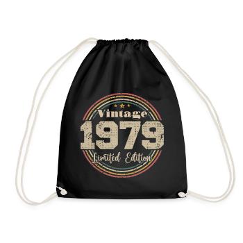 1979 Anniversaire Vintage Rétro Né En - 1979 - Sac de sport léger - noir - Devant