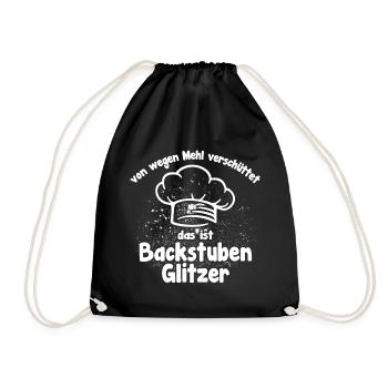 Bakeries glitter funny baker's saying - Drawstring Bag - black - Front