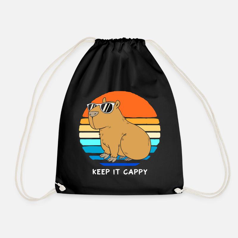 Capybara Capibara - Turnbeutel - Schwarz