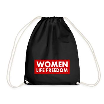 Women life freedom - Drawstring Bag - black - Front