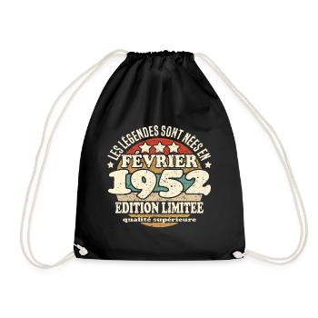 Les légendes sont nées en février 1952 - Sac de sport léger - noir - Devant