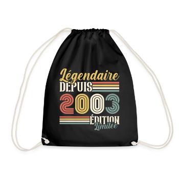 Légendaire Depuis 2003 - Sac de sport léger - noir - Devant