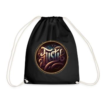 "Hustle" Graffiti Theme 1 - Drawstring Bag - black - Front