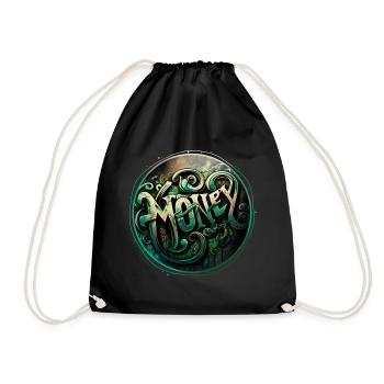 Money Graffiti Theme 1 - Drawstring Bag - black - Front