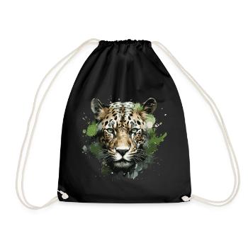 Tête de léopard - Sac de sport léger - noir - Devant