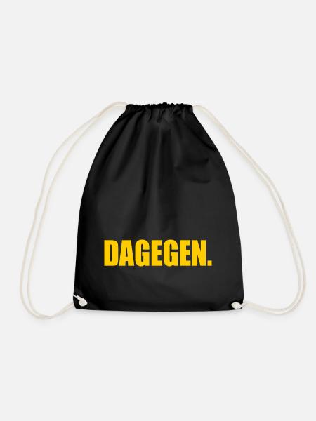 Dagegen - Turnbeutel - Schwarz