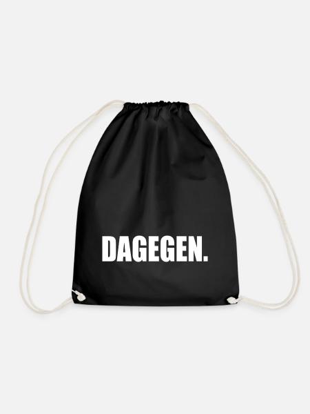Dagegen - Turnbeutel - Schwarz