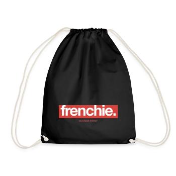 Frenchie Banner - Französische Bulldogge - Turnbeutel - Schwarz - Vorne