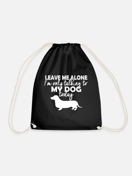 Dog Dog Pet Dachshund Dachshund Gift - Drawstring Bag - black