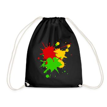 Reggae Farben Afrika Roots Flagge Farbspritzer - Turnbeutel - Schwarz - Vorne