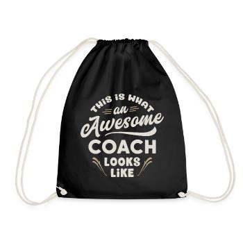 This Is What An Awesome Coach Looks Like - Trainer - Drawstring Bag - black - Front