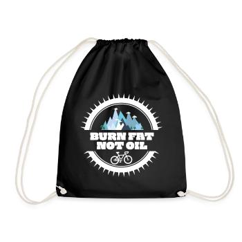 Burn fat not oil racing bike cycling triathlon - Drawstring Bag - black - Front