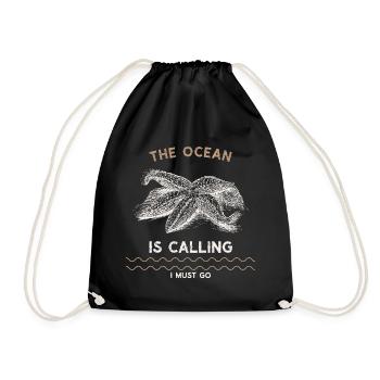 La mer appelle je vais, plongeur plonger vintage - Sac de sport léger - noir - Devant