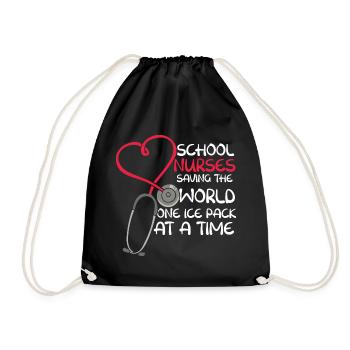 School Nurse Gift - Drawstring Bag - black - Front