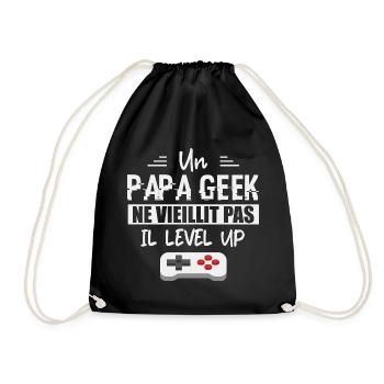 Un Papa Geek Ne Vieillit Pas - Fêtes des pères - Sac de sport léger - noir - Devant