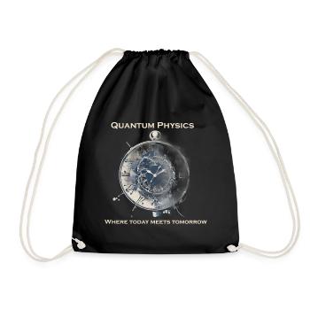 Uhr Unschärfetrelation, Quantenphysik - Turnbeutel - Schwarz - Vorne