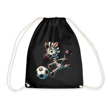 Zebra Footballer - Élégant sur le terrain de football. - Sac de sport léger - noir - Devant