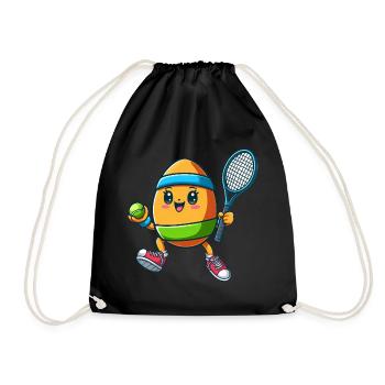 Osterei-Tennis, Tennisspieler Osterfest - Turnbeutel - Schwarz - Vorne