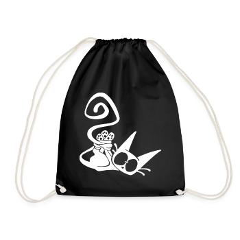 Funny Cat - Drawstring Bag - black - Front
