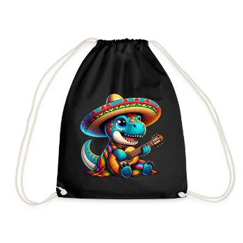Cinco de Mayo Dino Trex - Drawstring Bag - black - Front