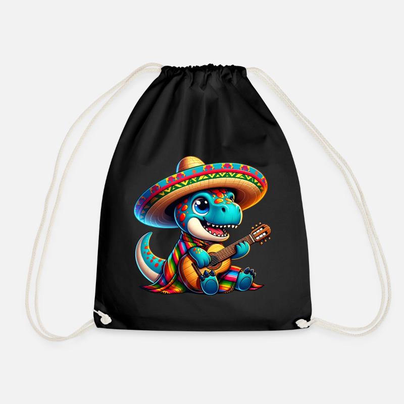 Cinco de Mayo Dino Trex - Turnbeutel - Schwarz