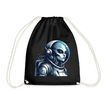 Alien Astronaut Space Exploration - Drawstring Bag - black - Front