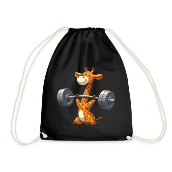 Girafe avec haltères Entraînement de fitness - Sac de sport léger - noir - Devant