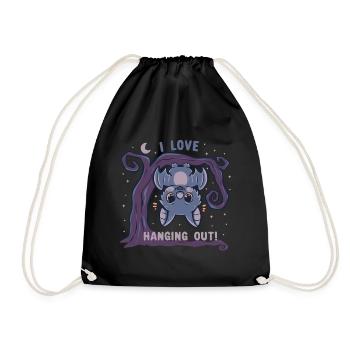 I Love Hanging Out - Drawstring Bag - black - Front