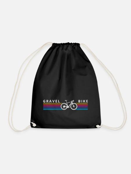 Gravel Bike Regenbogen Streifen Cyclocross Fahrrad - Turnbeutel - Schwarz