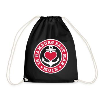 A Hambourg, ils disent MOIN / ancre / bas-allemand - Sac de sport léger - noir - Devant