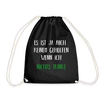 Alkohol | Spruch | Geschenkidee - Turnbeutel - Schwarz - Vorne