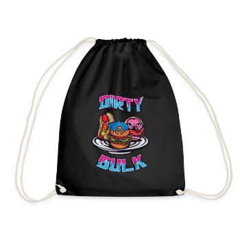 Hamburger Hotdog Donut Eating Food Fast Food Junk - Drawstring Bag - black - Front