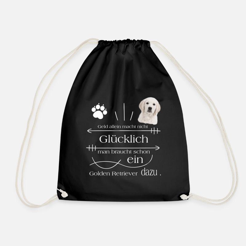 Golden Retriever shirt - Drawstring Bag - black