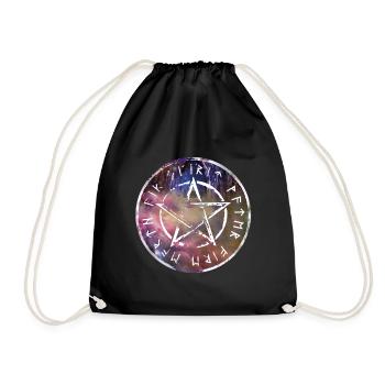 T-Shirt Pentagramm Magie - Turnbeutel - Schwarz - Vorne
