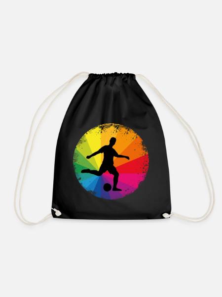 Fussballer/soccer player - Turnbeutel - Schwarz