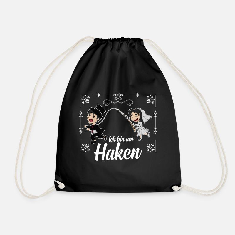 I'am on the Hook - Ich bin am Haken: Hochzeit - Turnbeutel - Schwarz