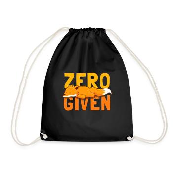 Zero Fox Given witziges Fuchs Geschenk - Turnbeutel - Schwarz - Vorne