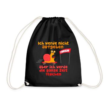 Nicht Aufgeben aber Fluchen Schnecke Joggen Laufen - Turnbeutel - Schwarz - Vorne