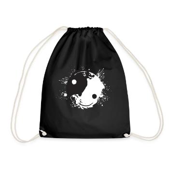 Yin Yang Drachen Ying Yang Symbol Zeichnung - Turnbeutel - Schwarz - Vorne