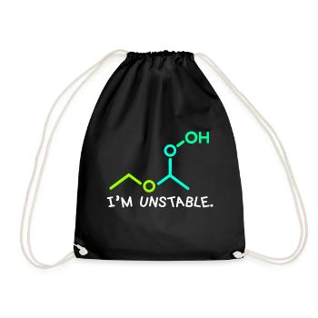 Oh oh je suis instable - blague chimiste chimiste amusant - Sac de sport léger - noir - Devant