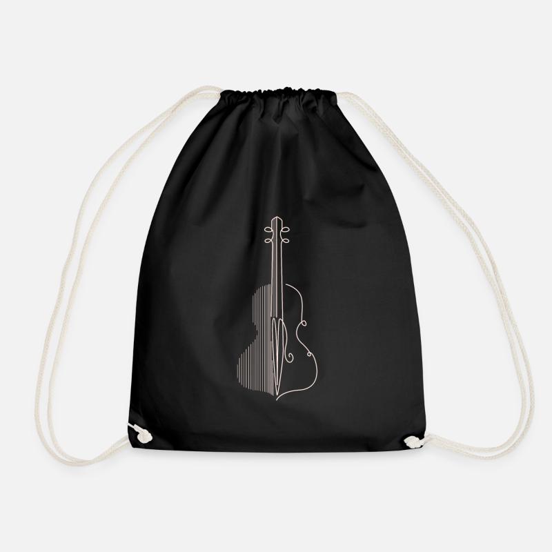 Violine Geige Chello Minimalitisch Einfach - Turnbeutel - Schwarz
