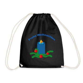 Frohe Weihnachten - Turnbeutel - Schwarz - Vorne