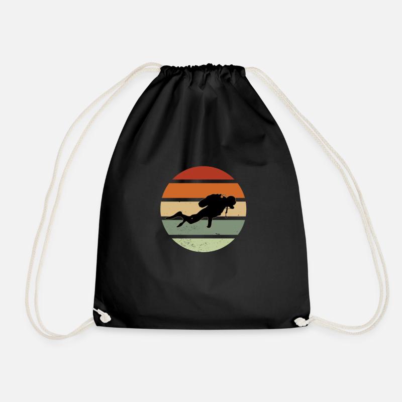 Taucher Silhouette Tauch Design Geschenk Scuba - Turnbeutel - Schwarz