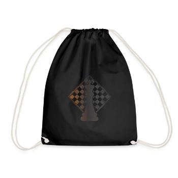 Chess chess piece chess game art gift - Drawstring Bag - black - Front