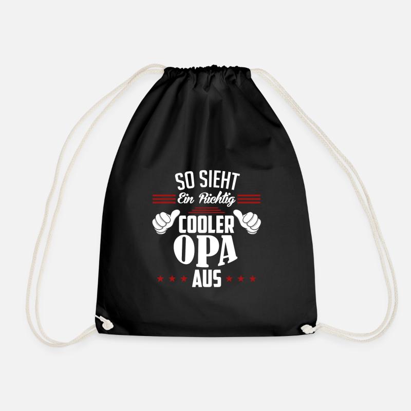 Opa Spruch: So sieht ein richtig cooler Opa aus - Turnbeutel - Schwarz