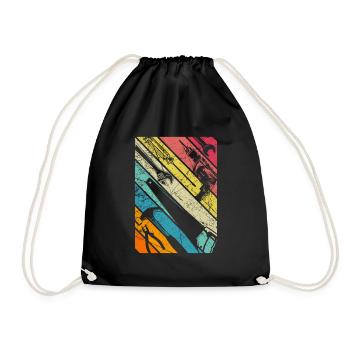 Handwerker Werkzeug Vintage Design Geschenk Retro - Turnbeutel - Schwarz - Vorne