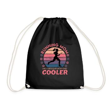 Cool Running Mom Marathon Women Vintage Gift - Drawstring Bag - black - Front